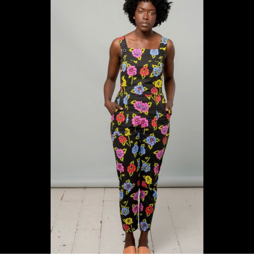 Nooworks roses jumpsuit. Discontinued pattern.